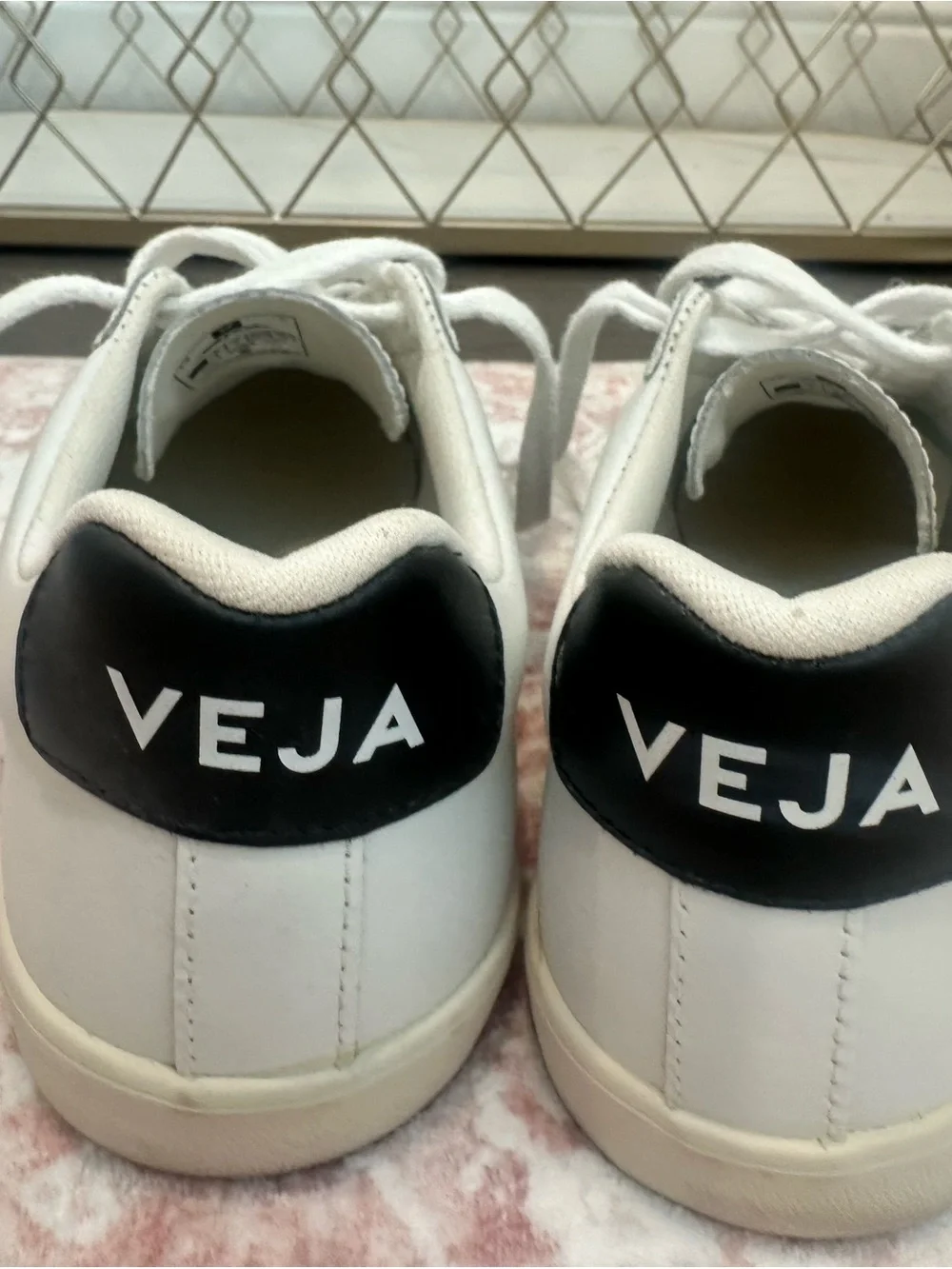 Veja womens White Sneakers with Black V Accent